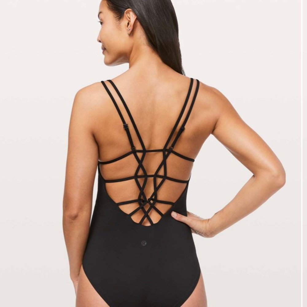 lululemon athletica Black Strappy Back One-Piece Swimsuit
